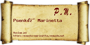 Psenkó Marinetta névjegykártya